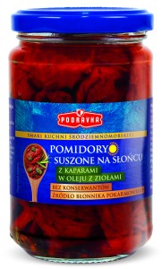 Podravka Pomidory suszone na słońcu z kaparami w oleju z ziołami 270 g