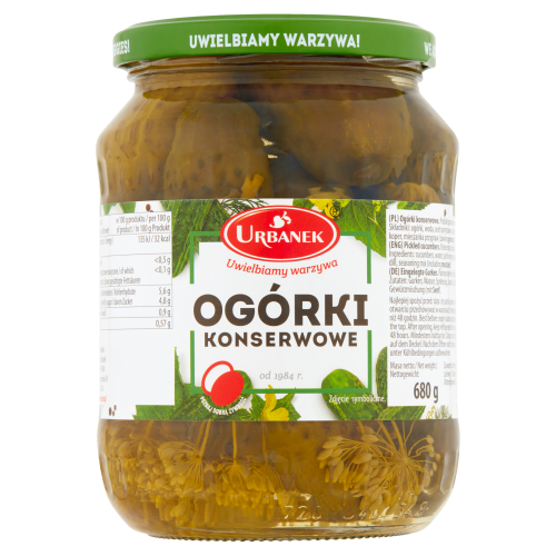 Urbanek Ogórki konserwowe 680 g Urbanek Ogórki konserwowe 680 g