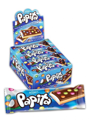 Papita Batoniki Kokosowe Wafel z Drażami 24 x 33 g Papita Batoniki Kokosowe Wafel z Drażami 24 x 33 g