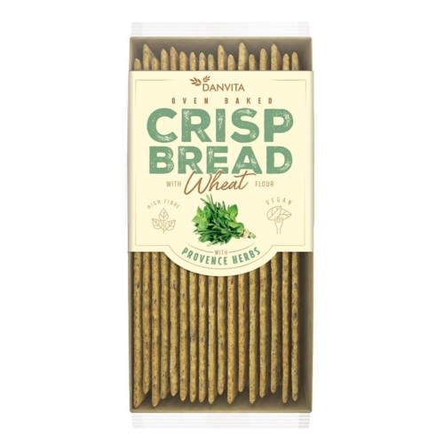 Danvita Płaskie chlebki pszenne z ziołami prowansalskimi 130 g Danvita Płaskie chlebki pszenne z ziołami prowansalskimi 130 g