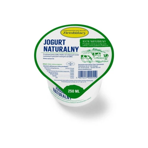 Ziembiński Jogurt 250 g Ziembiński Jogurt Naturalny 250 g