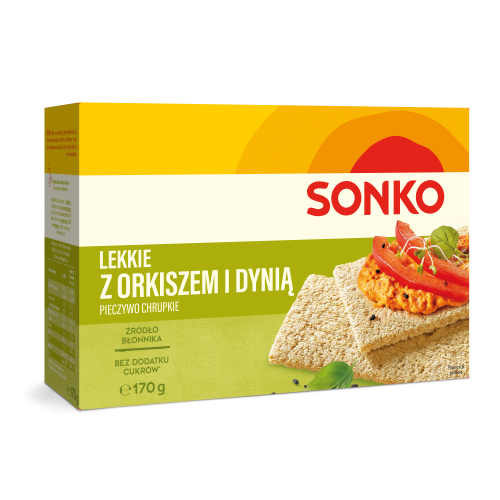 Sonko pieczywo lekkie orkisz/dynia 170 g Sonko PIECZ.LEKKIE 170g ORKISZ/DYN.[10]