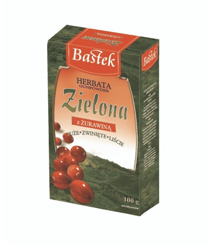 Bastek Herbata zielona liściasta z żurawiną 100 g Bastek Herbata zielona liściasta z żurawiną 100 g