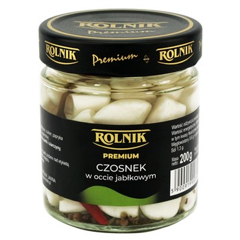 Czosnek marynowany na occie jabłkowym Rolnik 212 ml Czosnek marynowany na occie jabłkowym Rolnik 212ml