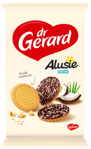 dr Gerard Alusie Herbatniki z polewą kakaową posypane wiórkami kokosowymi 160 g dr Gerard Alusie Herbatniki z polewą kakaową posypane wiórkami kokosowymi 160 g