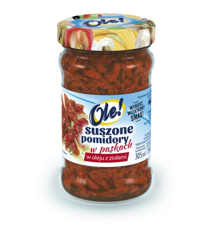 Ole Suszone pomidory w paskach w oleju z ziołami 212 ml Ole  Suszone pomidory w paskach w oleju z ziołami 212 ml