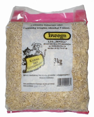 Irwega Karma Dla Zwierząt Bez Gotowania 3 kg Irwega Karma Dla Zwierząt Bez Gotowania 3 kg