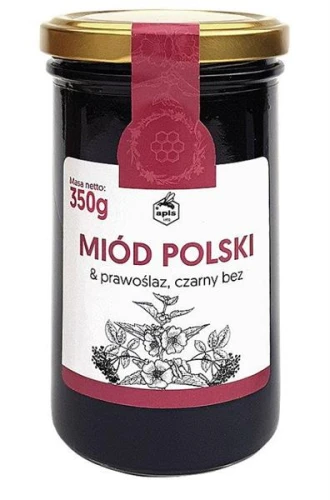 Apis Miód Polski prawoślaz i czarny bez 350 g Apis Miód Polski prawoślaz i czarny bez 350 g