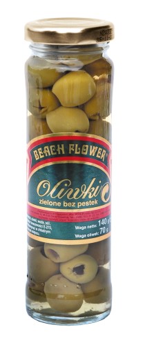 Beach Flower Oliwki zielone bez pestek w zalewie 140 g Beach Flower Oliwki zielone bez pestek w zalewie 140 g