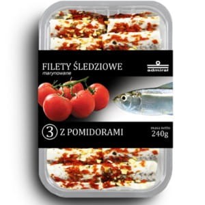 Filety śledziowe z pomidorami Admirał 240 g Filety śledziowe z pomidorami Admirał 240g