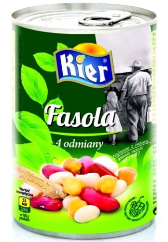 Kier Fasola 4 odmiany w zalewie 400 g Kier Fasola 4 odmiany w zalewie 400 g