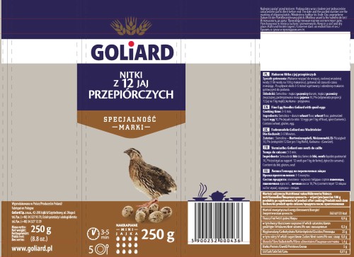 Goliard makaron z jaj przepiórczych 250 g