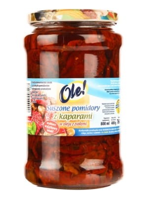 Ole! Suszone pomidory z kaparami w oleju z ziołami 270 g Ole! Suszone pomidory z kaparami w oleju z ziołami 270 g