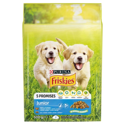 Friskies Vitafit Junior z kurczakiem, mlekiem i warzywami 500 g Friskies Vitafit Junior z kurcz. dodatkiem mleka i warzyw 500 g