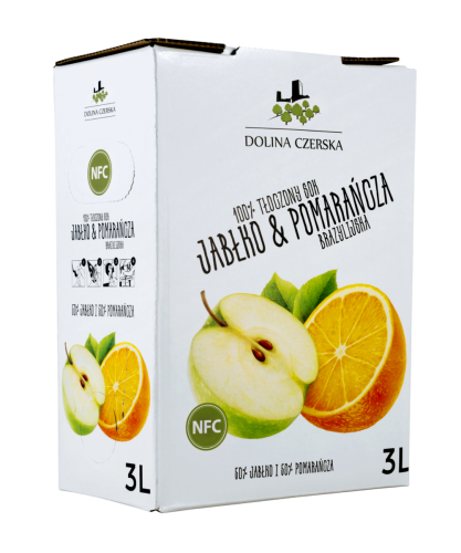 Dolina Czerska 100% tłoczony sok jabłko- pomarańcza 3 l Dolina Czerska 100% tłoczony sok jabłko- pomarańcza 3 l