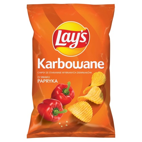 Lay's Chipsy ziemniaczane karbowane Papryka 120 g Lay's Chipsy ziemniaczane karbowane Papryka 120 g