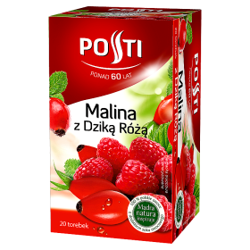 Posti malina z dziką różą herbatka owocowa aromatyzowana 40 g Posti Malina z dziką różą Herbatka owocowa aromatyzowana 40 g (20 torebek)