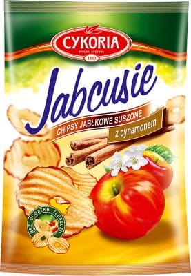 Cykoria Jabcusie Chipsy jabłkowe z cynamonem 40 g Cykoria Jabcusie Chipsy jabłkowe z cynamonem 40 g
