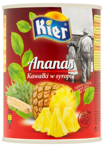 Kier Ananas Kawałki w Lekkim Syropie 565 g Kier Ananas Kawałki w Lekkim Syropie 565 g