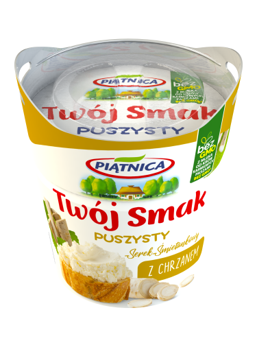 Piątnica Serek Śmietankowy Puszysty z chrzanem 150 g Piątnica Serek Śmietankowy Puszysty z chrzanem 150 g
