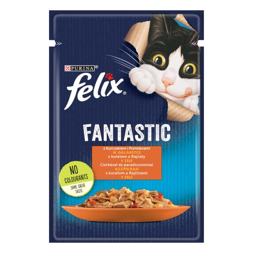 Felix Fantastic Karma dla kotów z kurczakiem i pomidorami w galaretce 85 g