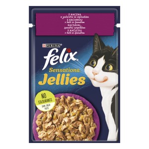 Felix Sensations Jellies Karma dla kotów z kaczką w galaretce ze szpinakiem 85 g