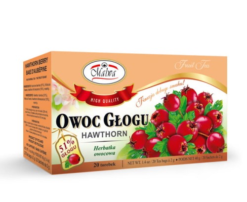 Malwa Herbata owocowa Owoc głogu 20x2g Malwa Herbata owocowa Owoc głogu 20x2g