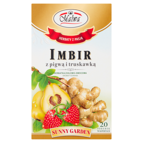 Malwa Herbata owocowa Sunny Garden Imbir z pigwą i truskawką 20x2g Malwa Herbata owocowa Sunny Garden Imbir z pigwą i truskawką 20x2g