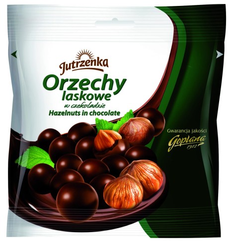 Jutrzenka Orzechy laskowe w czekoladzie deserowej 80 g Jutrzenka Orzechy laskowe w czekoladzie deserowej 80 g