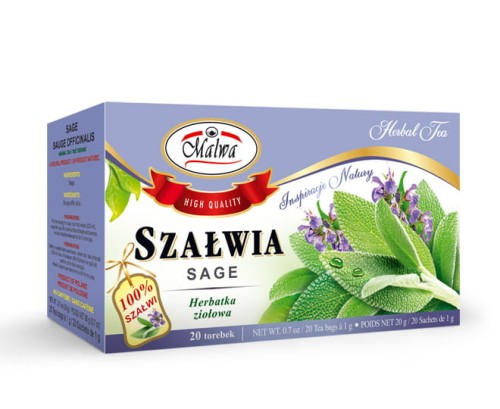 Malwa Herbatka ziołowa Szałwia 20x1,5 g Malwa Herbatka ziołowa Szałwia 20x1,5g