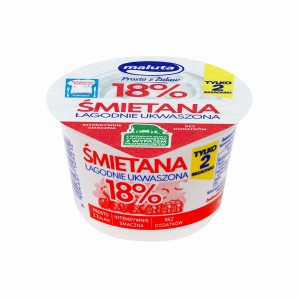 Maluta śmietana łagodnie ukwaszona 18% tł. 200 g