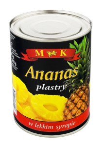 MK Ananas plastry w lekkim syropie 565 g