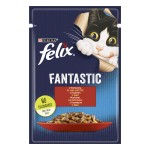 Felix Fantastic Karma dla kotów z wołowiną w galaretce 85 g