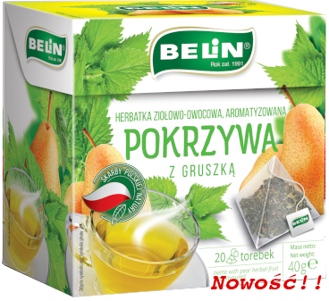 Belin Pokrzywa z gruszką – herbatka ziołowo-owocowa 40 g Belin Pokrzywa z gruszką – herbatka ziołowo-owocowa 20x2 g
