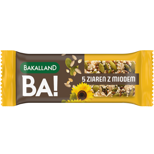 Baton zbożowy BA! 5 ziaren z miodem 40 g
