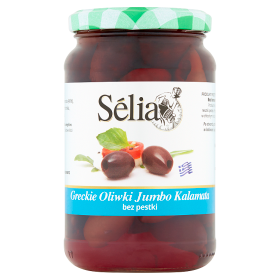 Sélia Greckie oliwki jumbo kalamata bez pestki 370 g Sélia Greckie oliwki jumbo kalamata bez pestki 370 g