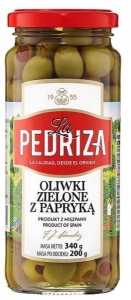 La Pedriza Oliwki zielone z papryką 340 g