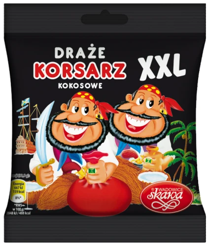 Skawa Draże XXL Kokosowe Korsarz 130 g Skawa Draże XXL Kokosowe Korsarz 130 g