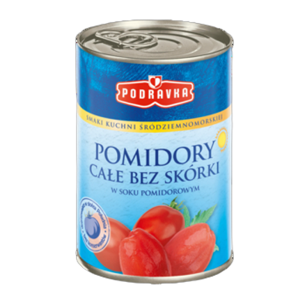 Pomidory całe bez skórki Podravka 400 g Pomidory całe bez skórki Podravka 400g