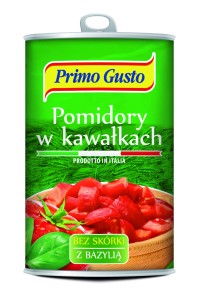 Melissa Primo Gusto Tomatera Pomidory bez skórki krojone z bazylią w puszce 400 g
