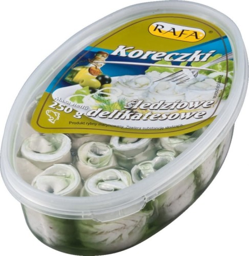 Rafa Koreczki śledziowe delikatesowe 250 g Rafa Koreczki śledziowe delikatesowe 250 g