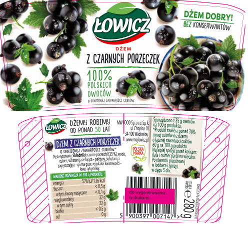 Łowicz Dżem 280g CZ.PORZECZKA  N/S    [8]