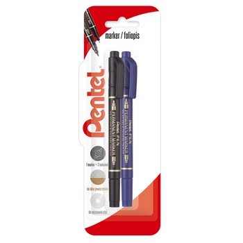 Pentel Marker permanentny dwustronny N75W, czarny i niebieski x 2 sztuki 198706_0_1746739093547.jpg
