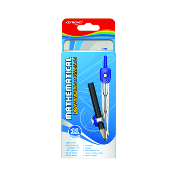 Zestaw matematyczny Keyroad 11 elementów metalowe etui czarny/srebrny 879045_0_1746753621170.jpg