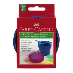 Pojemnik na wodę click&go czerwony/niebieski Faber-Castell