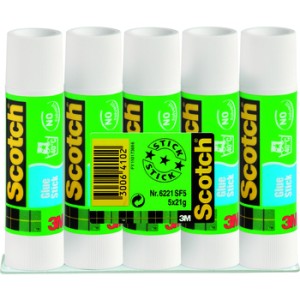 Klej w sztyfcie Scotch®, do papieru, nietoksyczny, (zgrzewka 5 x 21 g)