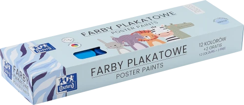 Farby plakatowe oxford kids 12+2 kolory