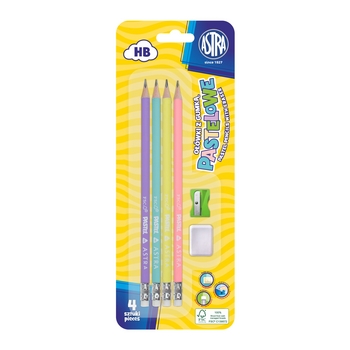 Astra ołówki pastelowe HB z miarką 4 sztuki + gumka i temperówka 172170_0_1746738539942.jpg