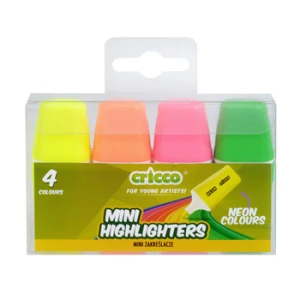Zakreślacze mini Cricco neon 4 kolory etui