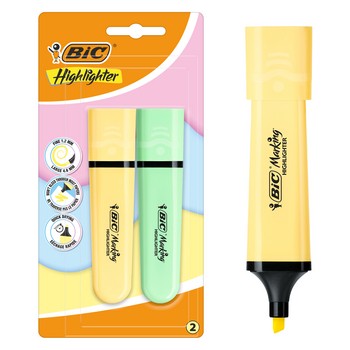 BIC Flat Zakreślacz żółty zielony pastel Blister 2 szt 906238_0_1746754549521.jpg